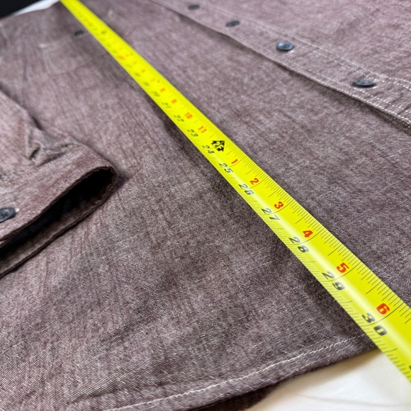 Carhartt Button Down Shirt Mens 2XL Brown Long Sleeve Workwear Cotton EUC - Picture 4 of 9